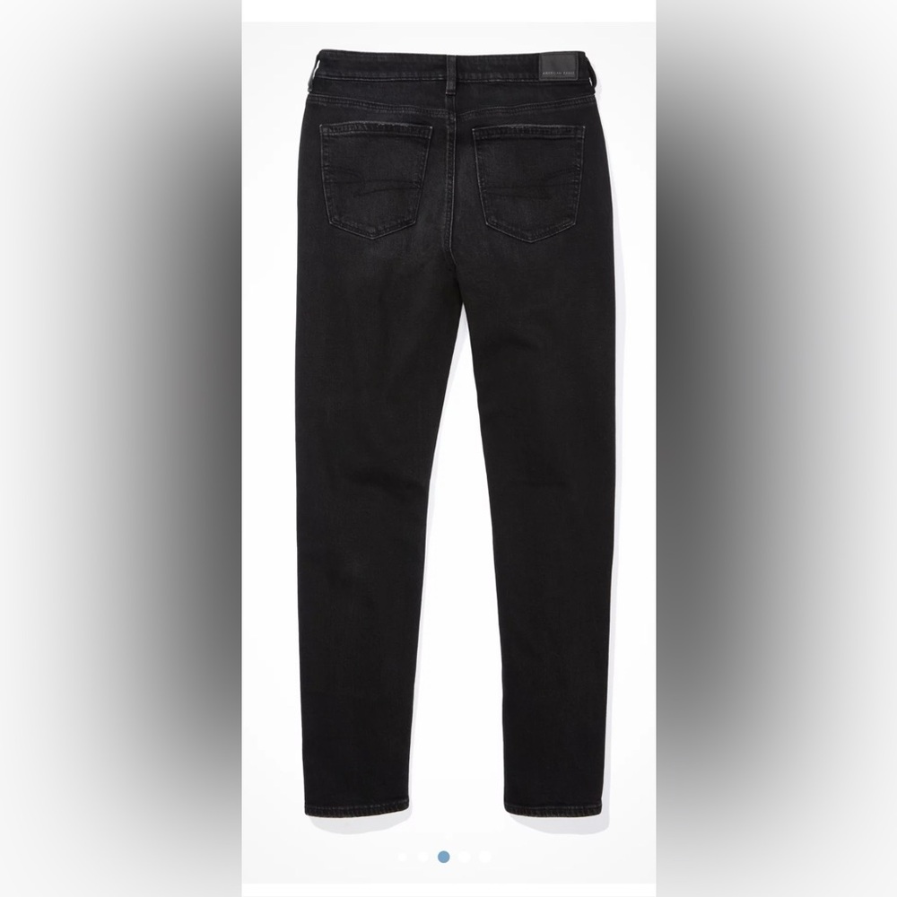 American Eagle Black Distressed Mom Jeans - Picture 2 of 2